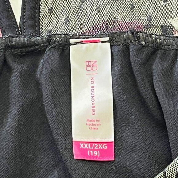 No Boundaries Top 2XL (19) Sheer Mesh Dark Floral Fairy Grunge Bell Sleeve - Picture 4 of 9